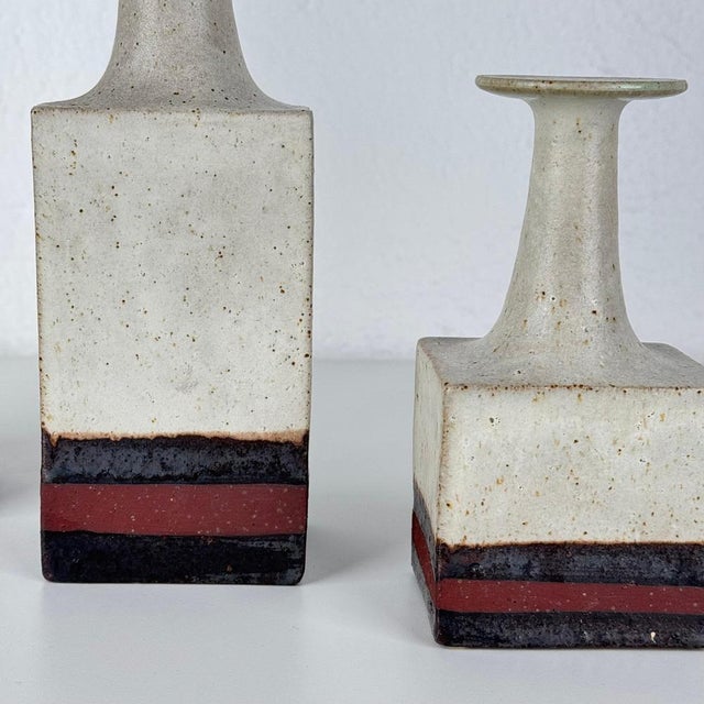 Black Vintage Ceramic Monofiore Vases by Bruno Gambone, 1960s, Set of 3 For Sale - Image 8 of 16