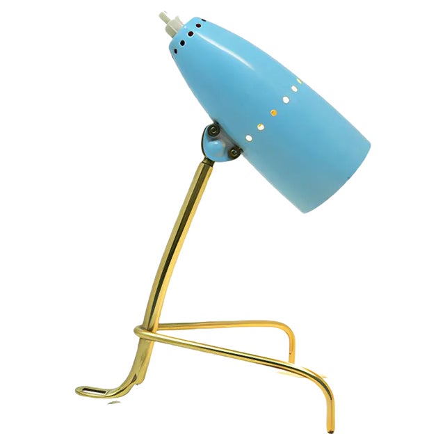 Mid-Century Light Blue Wall or Table Lamp by Rupert Nikoll, Vienna, 1950s For Sale