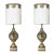 Hand Painted Impasto Frosted Glass Mid-Century Table Lamp With Shade - a Pair For Sale - Image 9 of 10