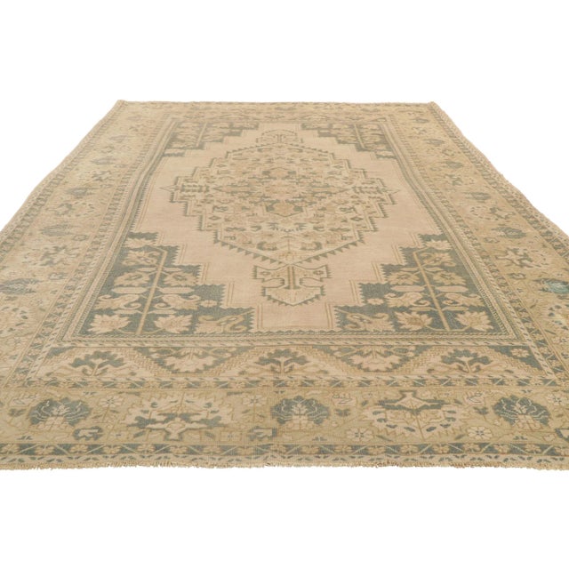 Contemporary Vintage Turkish Oushak Rug - 07'05 X 12'10 For Sale - Image 3 of 9
