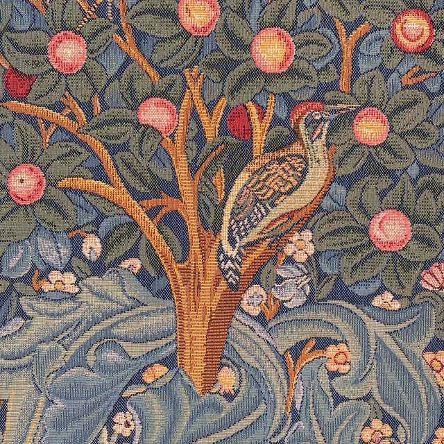 Gobly's French tapestry in a classic woodpecker design by William Morris. Woven in France and fully lined. Tailored top...