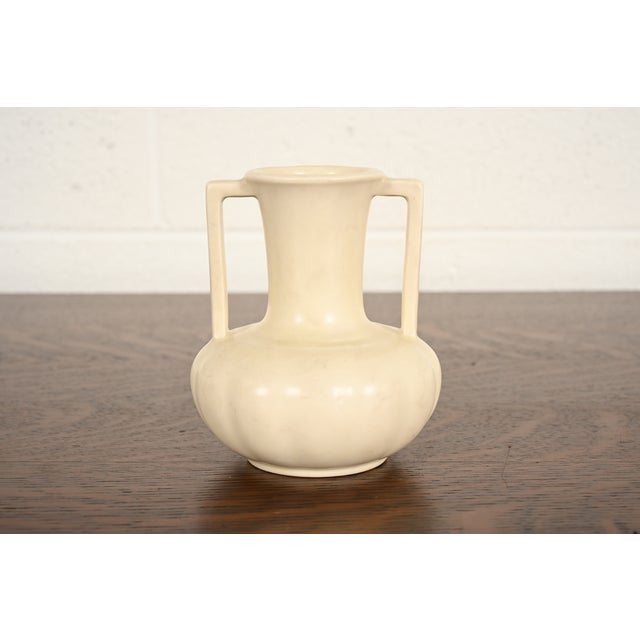 A gorgeous Arts & Crafts or Art Deco period glazed art pottery handled vase By Rookwood Pottery USA, 1932 Glazed ceramic,...