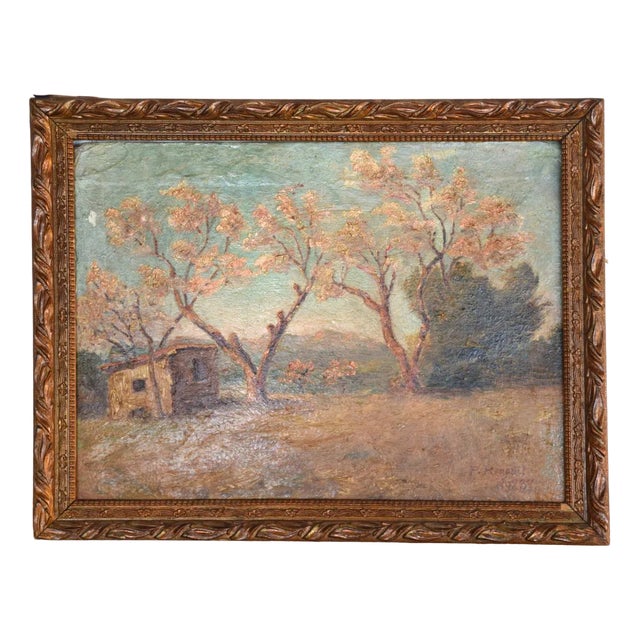 Renouillard, Landscape with Almond Trees, 1923, Oil on Canvas, Framed For Sale