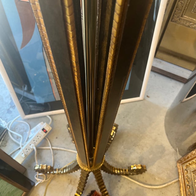 Metal Floor Lamp Torchiere in the Style of Maitland Smith Ocean Shell Seahorse Tentacles For Sale - Image 7 of 12