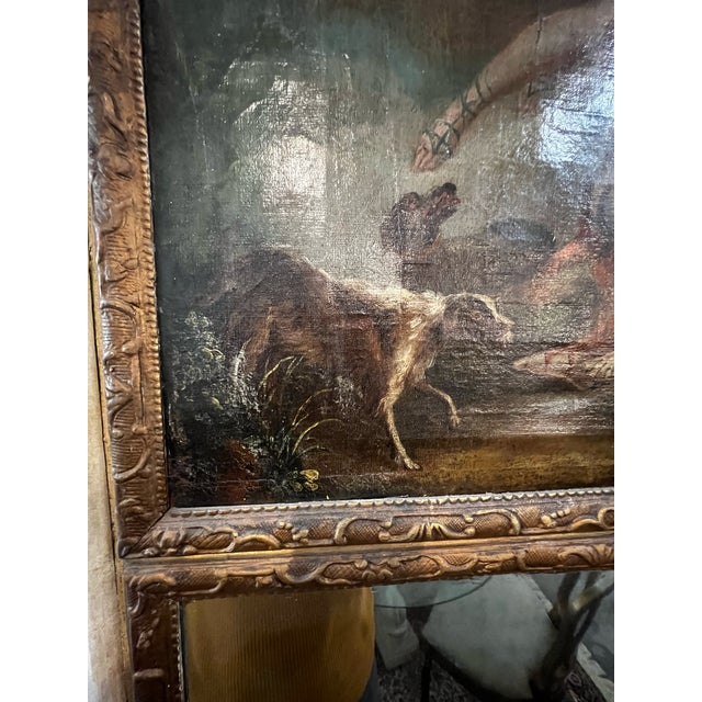 19th Century Louis Xv/Xvi Trumeau With Oil Painting For Sale - Image 5 of 7
