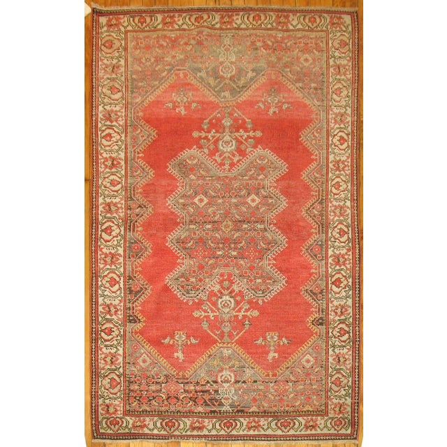 Mid 20th Century Mid-20th Century Red Brown Handmade Traditional Persian Malayer Rug - 4' x 6'3" For Sale - Image 5 of 5