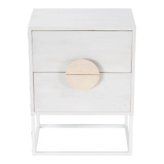 Lennasa 2 Drawer End Table, White For Sale
