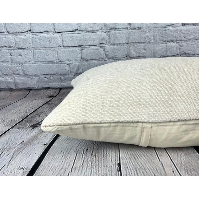 16 x 24 Hemp Pillow Turkish Cushion Natural White Pillow Cushion Cover For Sale - Image 4 of 4