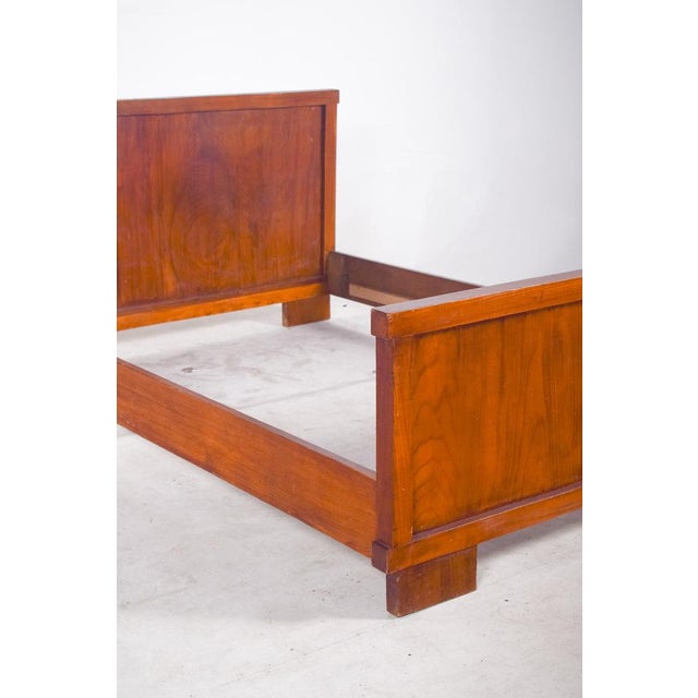 Brown Mid-Century Modern Portuguese Wooden Bed Frame, 1950 For Sale - Image 8 of 10