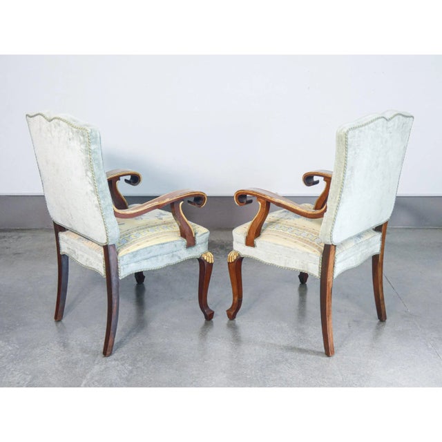 Empire Style Armchairs in Walnut, Set of 2 For Sale - Image 10 of 11