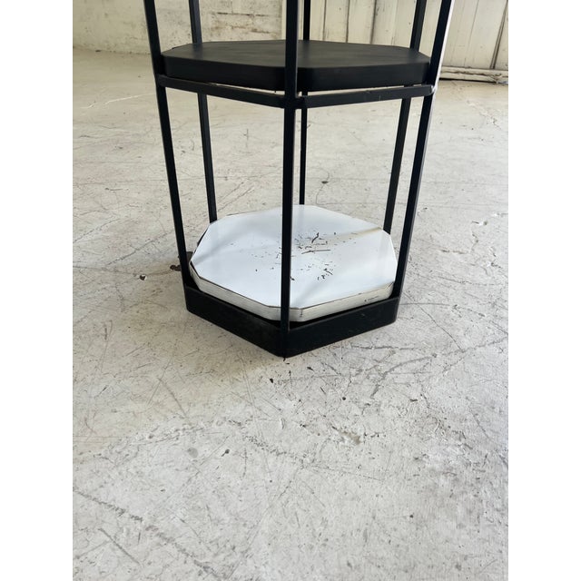 Arthur Umanoff Vintage Arthur Umanoff Iron and Rattan Shelving Unit For Sale - Image 4 of 5