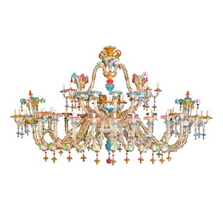 Rezzonico Murano Glass Chandelier Boat Model, 1960s For Sale