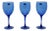 Blue French Wine Glasses From France, Set of 3 For Sale