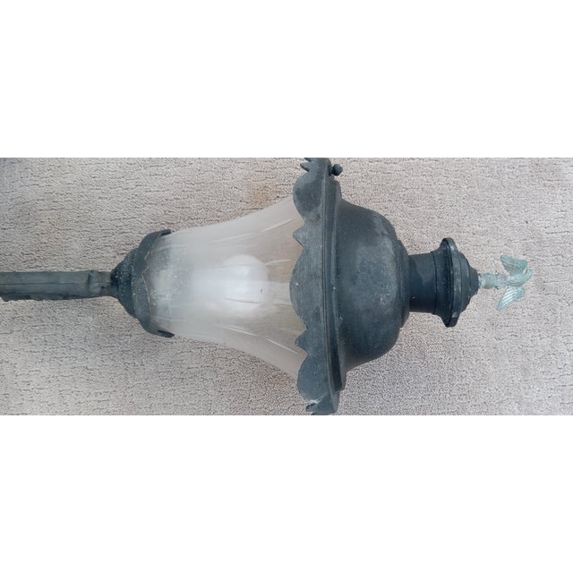 Pair of Vintage Colonial Era Ornate Outdoor Wall Sconces/Lamps For Sale - Image 9 of 11