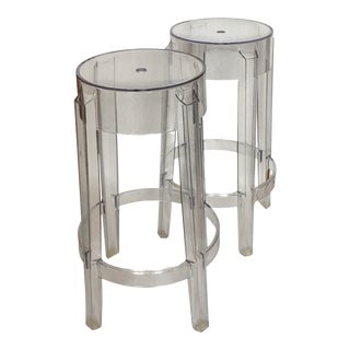 Kartell Charles Ghost Stools - A Pair For Sale