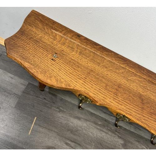 Brown French Coat Rack in Oak with Six Hooks For Sale - Image 8 of 11