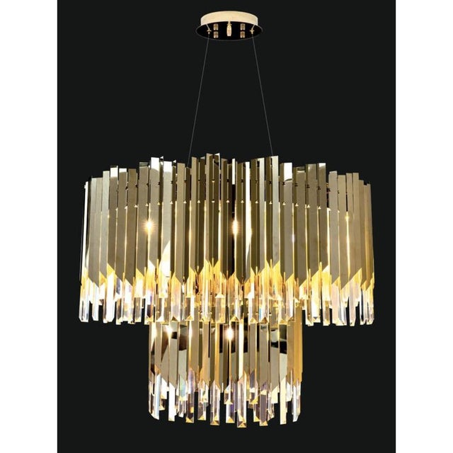 Contemporary Collection Andromeda Chandelier in Metal and Glass by Jago For Sale - Image 3 of 8