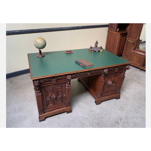 Wood Antique Gründerzeit Desk, 1880 For Sale - Image 7 of 13