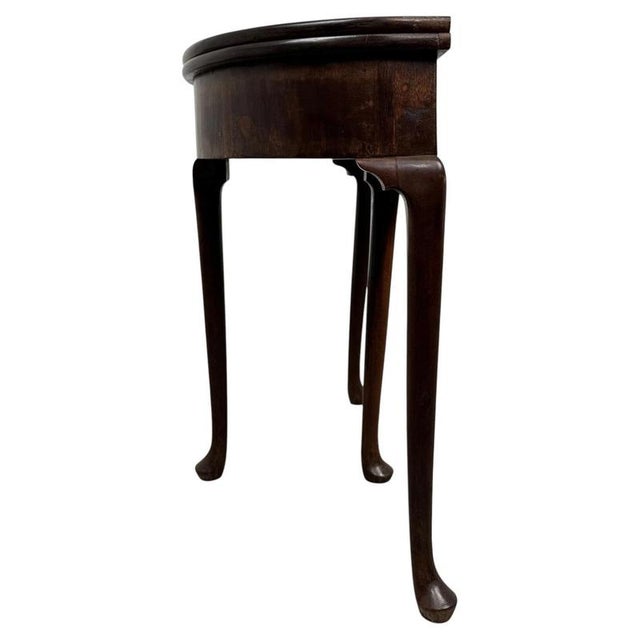 18th Century English Mahogany Demi-Lune Card Table For Sale - Image 9 of 11
