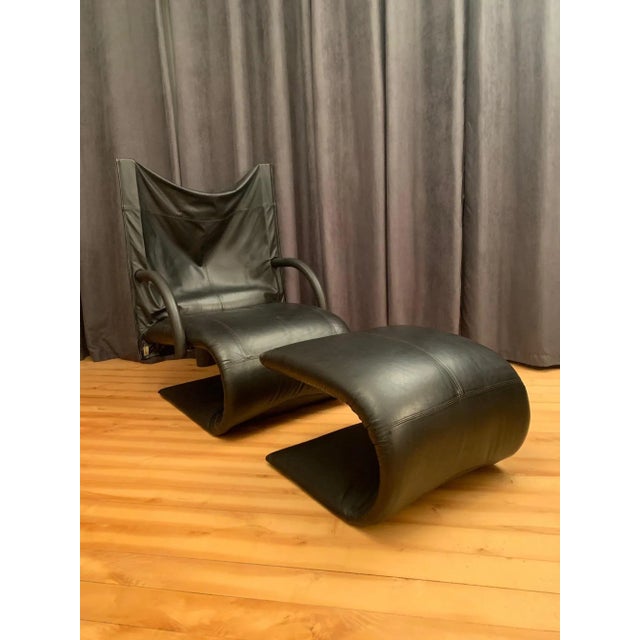 Metal Set of Zen Armchair and Ottoman by Claude Brisson for Ligne Roset, France, 1980s For Sale - Image 7 of 13