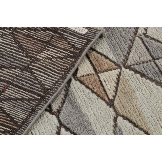 Textile Rug & Kilim’s Scandinavian Style Rug in Beige-Brown and Gray Geometric Patterns For Sale - Image 7 of 7
