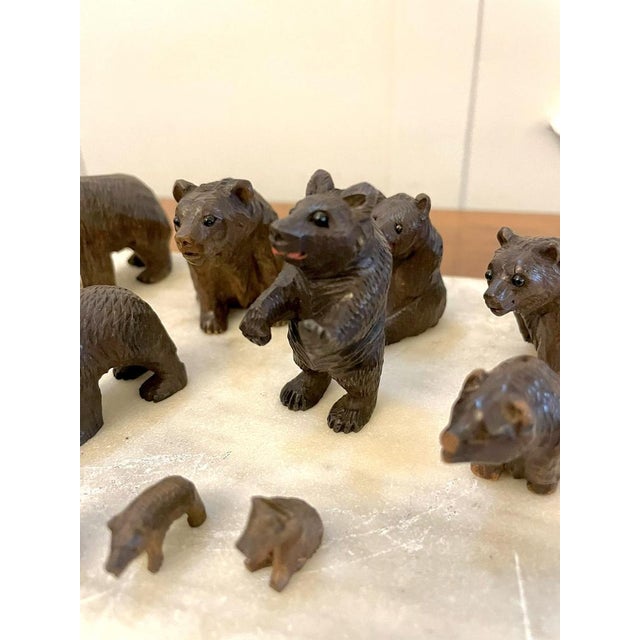 Small 19th Century Carved Oak Black Forest Bears, 1860s, Set of 15 For Sale - Image 10 of 16