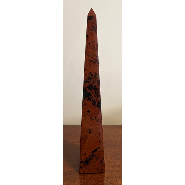 Mid 20th Century Red Obsidian Decorative Obelisk 10.5" For Sale - Image 9 of 15