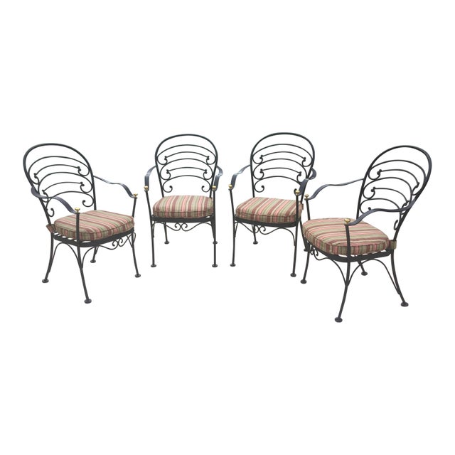 Early 21st Century Woodard Wrought Iron Patio Set 5 Pieces Chairish