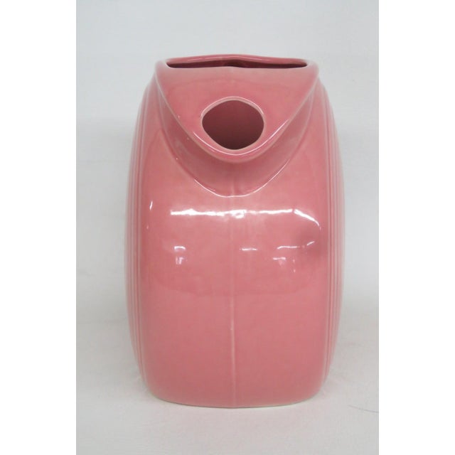 Fiestaware Homer Laughlin Disk Pitcher Rose Pink Jug Concentric Ring Style 4835b For Sale - Image 16 of 16