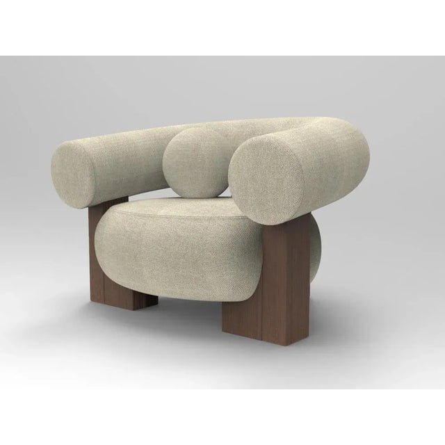 Cassette Armchair in Spugna Beige Fabric and Smoked Oak by Alter Ego for Collector, in New conditions. Designed from 2000