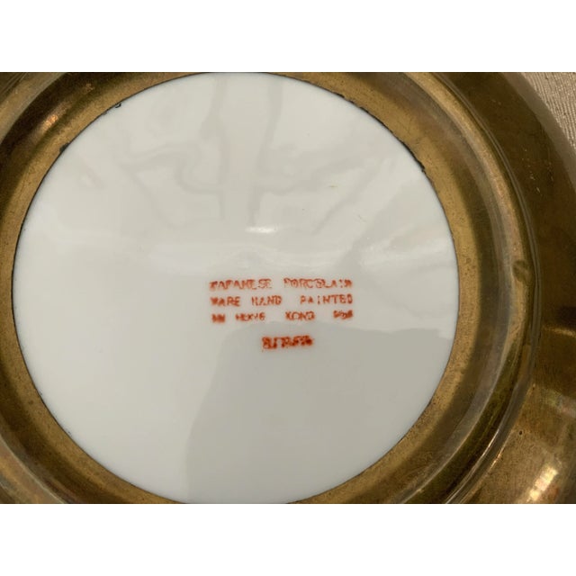 1970s Japanese Porcelain Dish/ Catchall With Brass Trim For Sale - Image 9 of 10