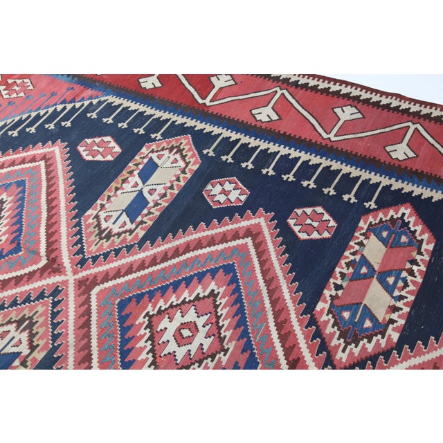 Antique Collectore Caucasian Shirvan Handwoven Kilim Late 19c -7' 1'' X 12' 2'' For Sale - Image 9 of 14