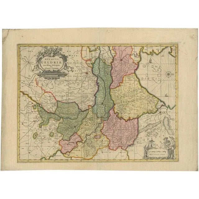 Antique Map of the Province of Gelderland, 1690 For Sale - Image 5 of 5
