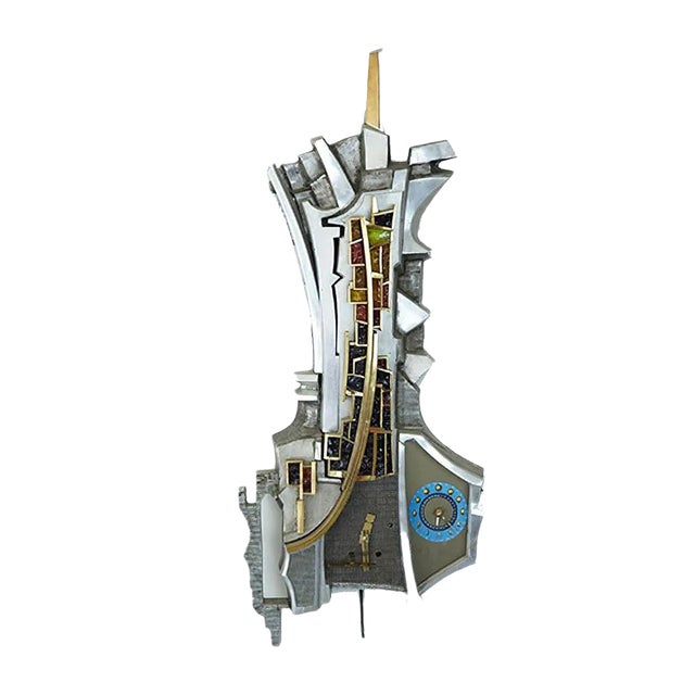 Sculptural Clock from Poliarte, 1970s For Sale