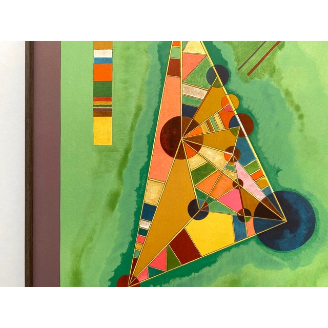 1960s Wassily Kandinsky Vintage 1965 Mid Century Modern Fine Art Lithograph Print Framed Paris Exhibition Poster " Bunt Im Dreieck " 1927 For Sale - Image 5 of 16