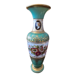 Antique Jade Opaline Museum Vase Attributed to Baccarat