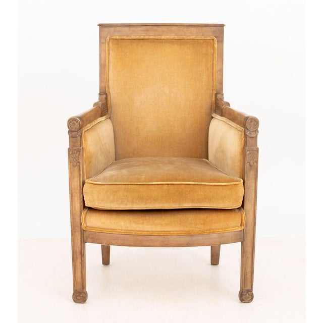 Pair of Restauration Style Fruitwood Bergeres For Sale In New York - Image 6 of 10