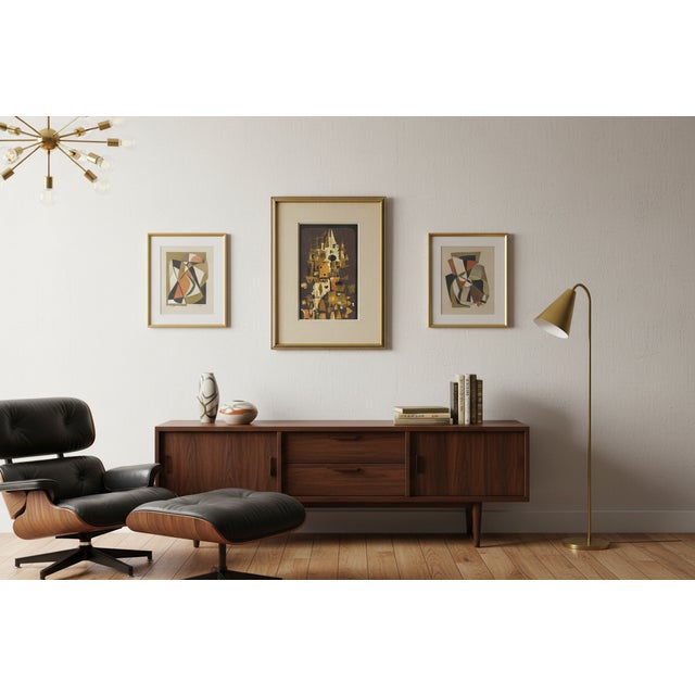 1956 Edward Chavez Gothic Towers Abstract Modernist Lithograph Woodstock School Art For Sale - Image 12 of 12