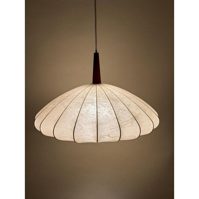Cocoon Flower Pendant Lamp attributed to Friedel Brauer for Goldkant, 1960s For Sale - Image 14 of 16