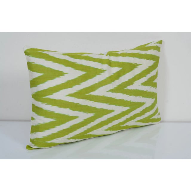 Mid-Century Modern Yellow Ikat Pillow Cover For Sale - Image 3 of 4