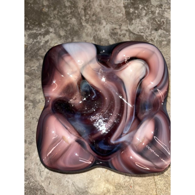 Mid-Century Modern 1970s Mid-Century Modern Amethyst Slag Glass Ashtray Catchall For Sale - Image 3 of 8
