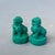 Turquoise Green Foo Dogs - Pair of Mini Guardian Lion Statues For Sale In Los Angeles - Image 6 of 8