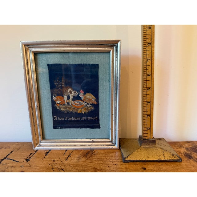 English Vintage Silk Woven/Embroidered Framed Art - Stevengraph? For Sale - Image 3 of 9