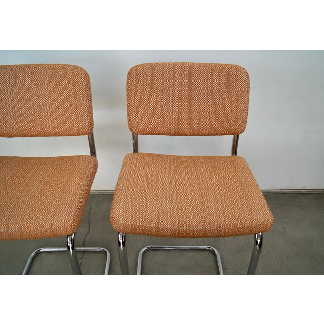 Mid-Century Modern Cesca Chrome Bar Stools by Chomcraft - A Pair For Sale - Image 9 of 12