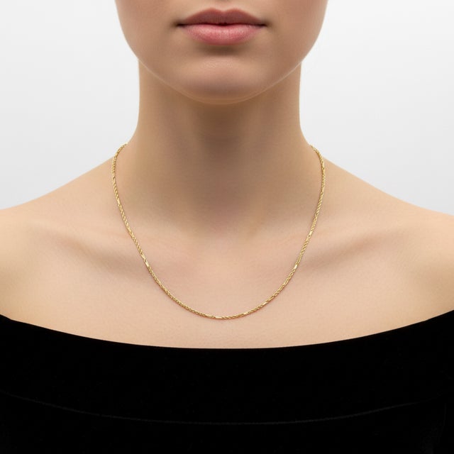 Vintage 14k Gold Bar Link and Rope Chain For Sale - Image 9 of 9