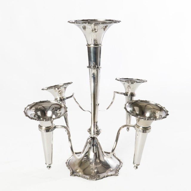 Silver 19th Century Victorian Silverplate Epergné For Sale - Image 8 of 9