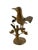 This is a mid 20th Century Italian cast brass sculpture depicting a bird perched on a naturalistic tree branch. The bird...