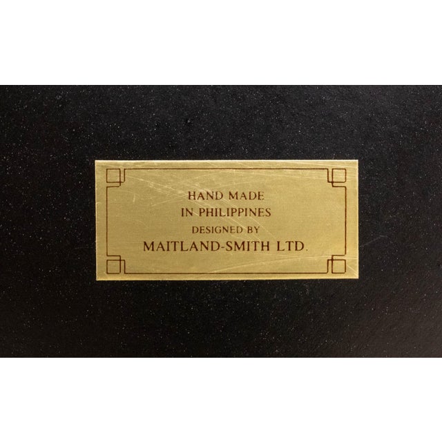 Maitland-Smith African Style Leather Top End Table For Sale - Image 11 of 11