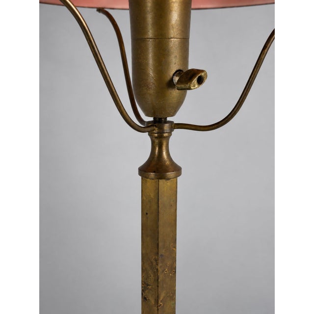 20th Century Art Nouveau Swedish Brass Lamp, 1910 For Sale - Image 6 of 7