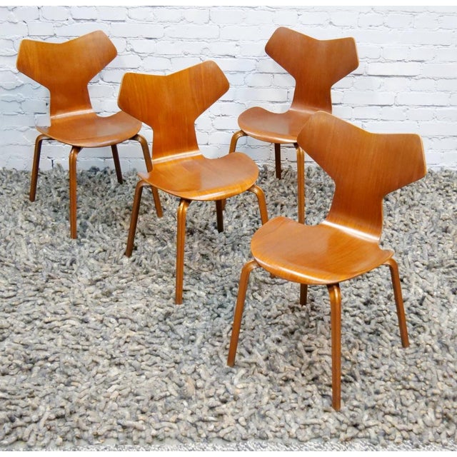 Grand Prix Chairs by Arne Jacobsen for Fritz Hansen, 1950s, Set of 4 For Sale - Image 15 of 15